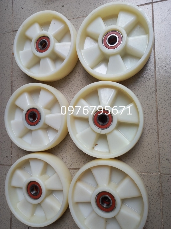 Bộ 3 Bánh xe nylon 180x50 bạc đạn 6204