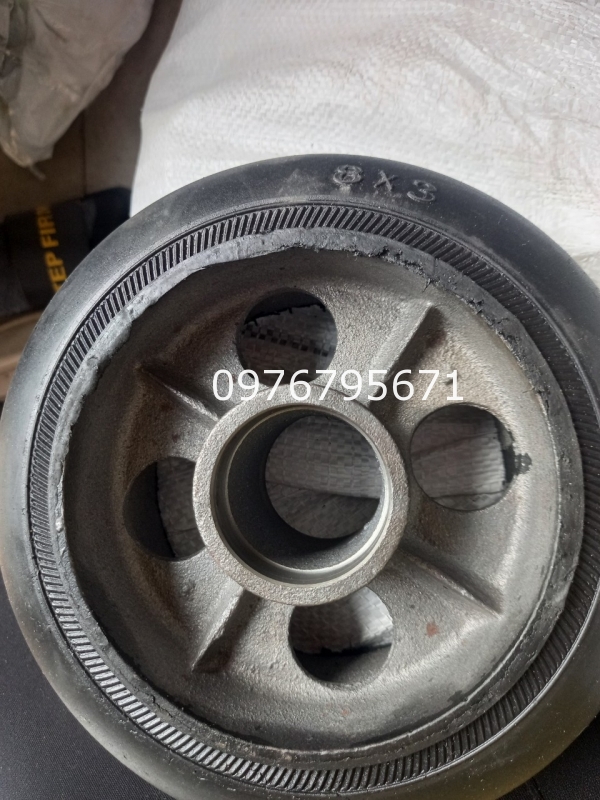 Bánh xe đẩy cao su gang 8x2 bạc đạn 6303