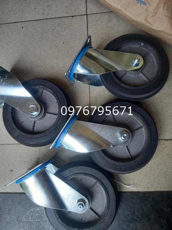 Bánh xe đẩy xoay càng san hô 200x50 cao su gang