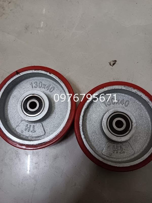 Bánh xe đẩy PU gang TH 130x40 bi 6300