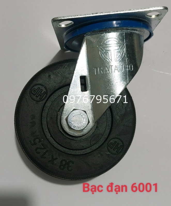 Banh xe đẩy Cao su 125x38 xoay 360 HP
