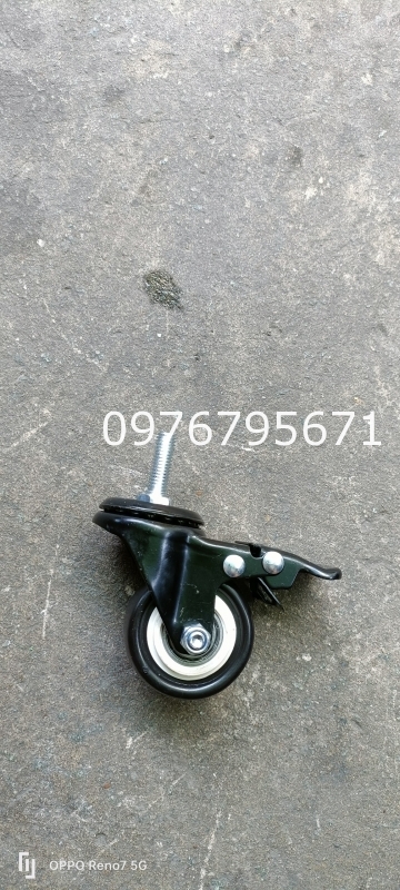 Bánh xe đẩy Ty TPU kim cương đen phi 50 khóa