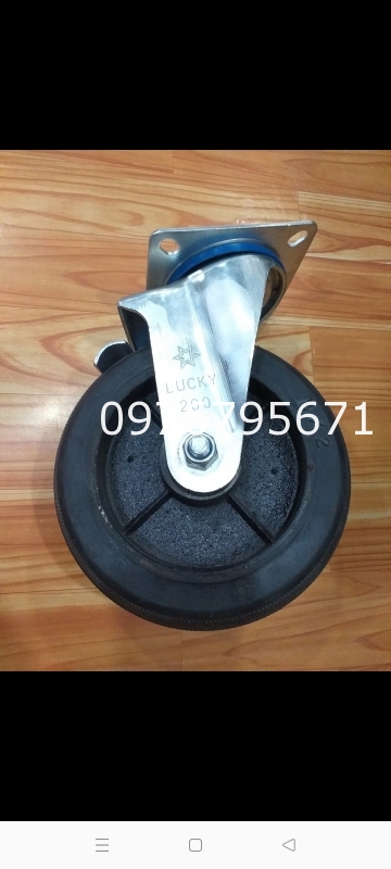 Bánh xe cao su 200x50 xoay càng 8in LUCKY