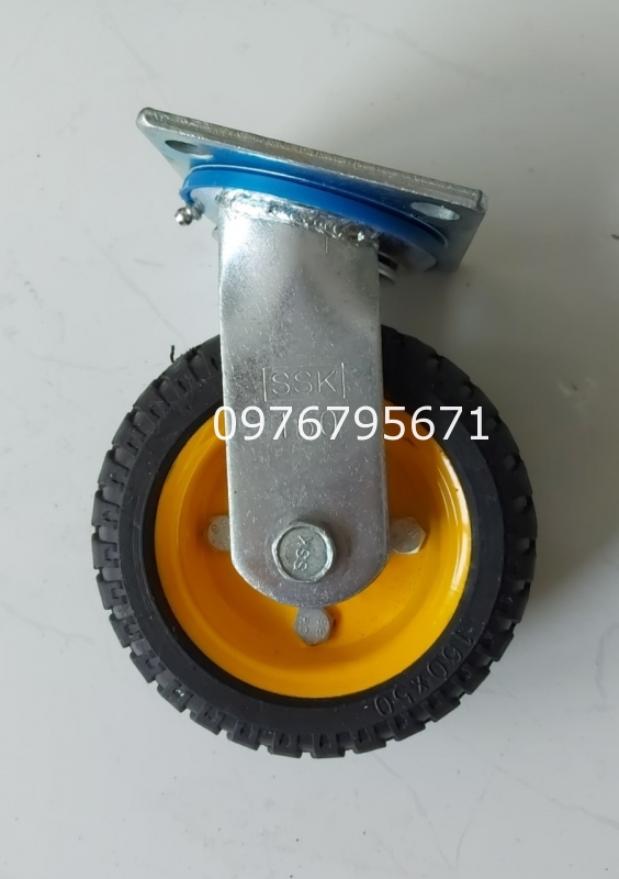Bánh xe càng xoay ssk 6mm bánh xe cao su 160-50mm