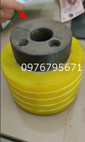 Bọc con lăn PU màu vàng  phi 120x80