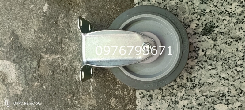 Bánh cố định 5in bánh xe TPR xám 125x32mm