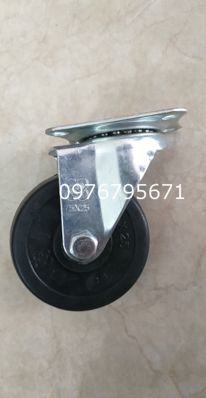 Bánh Xe đẩy 75x32 Cao Su xoay