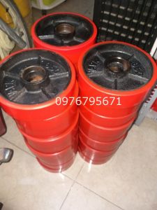 Bánh lái pu 180x50 bạc đạn 6204 có phe 50x7x3mm